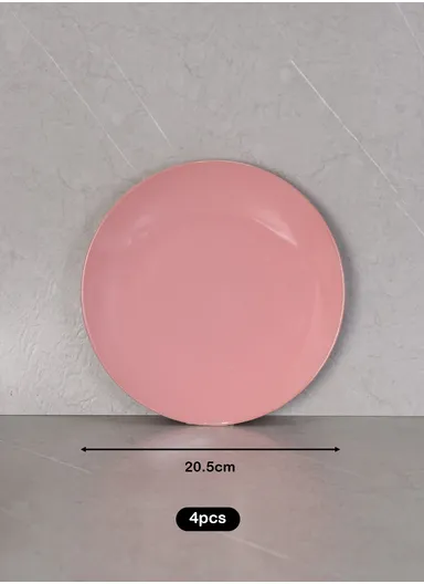 16 pieces Stoneware Dinnerware Set, Dishwasher &amp; Microwave Safe ZHZ16-7 - Pink