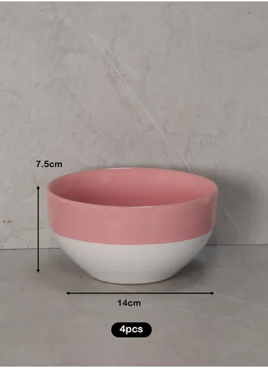 16 pieces Stoneware Dinnerware Set, Dishwasher &amp; Microwave Safe ZHZ16-7 - Pink