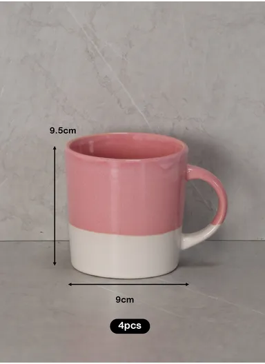 16 pieces Stoneware Dinnerware Set, Dishwasher &amp; Microwave Safe ZHZ16-7 - Pink