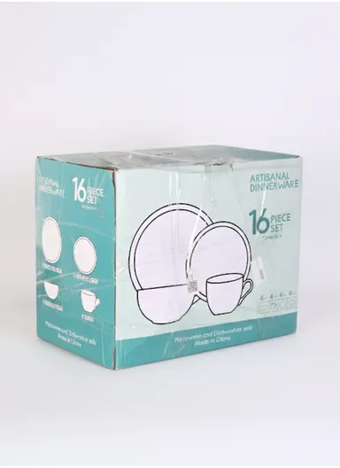 16 pieces Stoneware Dinnerware Set, Dishwasher &amp; Microwave Safe ZHZ16-7 - Pink