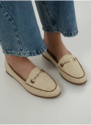 Women's Slip-On Flat Loafers 1116-5 - Beige