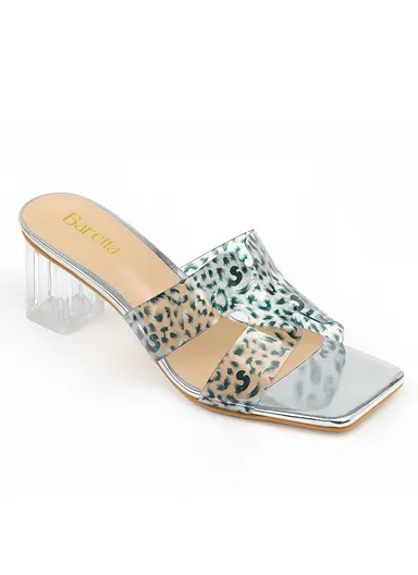 Women's Trendy Glamorous Slip-On Block Heel 1994A-5A - Silver