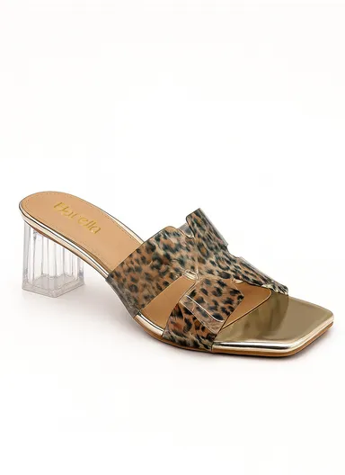 Women's Trendy Glamorous Slip-On Block Heel 1994A-5A - Gold