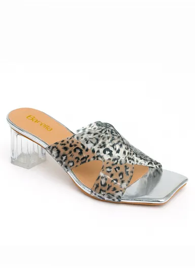 Women's Trendy Glamorous Slip-On Block Heel 1994A-8 - Silver