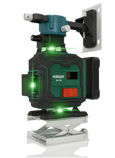 12-Line Laser Level with ±0.2mm/m Accuracy, 20m Range, Auto Self-Leveling, IP54 Waterproof, Remote Control &amp; Full Mounting Kit
