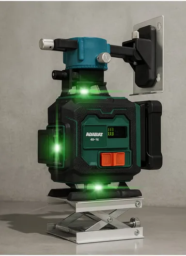 12-Line Laser Level with ±0.2mm/m Accuracy, 20m Range, Auto Self-Leveling, IP54 Waterproof, Remote Control &amp; Full Mounting Kit