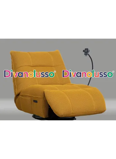 Divanolusso Armonia Luxury Motion Chair – Rock, Recline, Rotate &amp; Recharge Mustard Gold