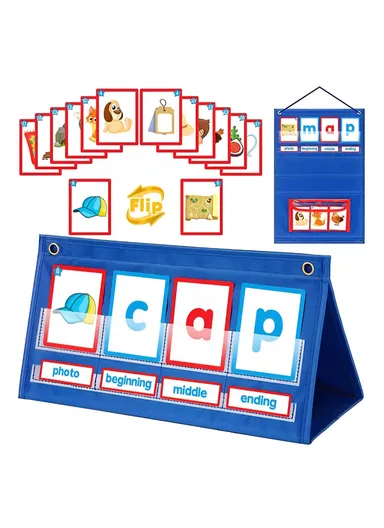 Flashcard Learning &amp; Development Kit, Pocket Chart CVC Words Flash Cards for Kids Educational 