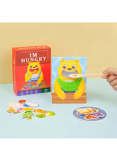 Montessori Wooden Spoon Training Bear Feeding Game Early Educational Toys