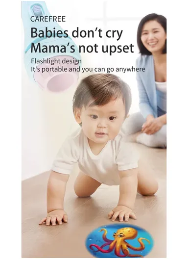 Flashlight Projector Torch Lamp Toy Cute Cartoon Creativity Toy Torch Lamp Flashlight Projector Toy Baby - Pink