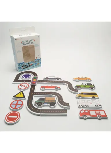 Train Bath Eva Foam Floating Toys English Alphabet and Traffic, Educational Bath Toy Set for Kid puzzle