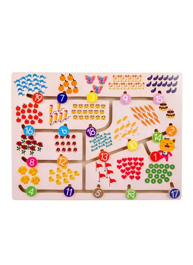 Montessori Wooden Digital Labyrinth puzzle - Style 1