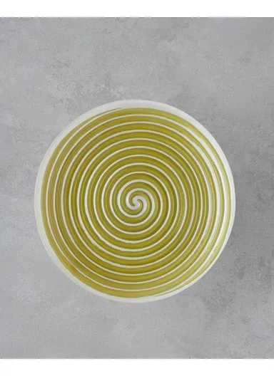 Swirly Glass Cake Stand 21 cm Green