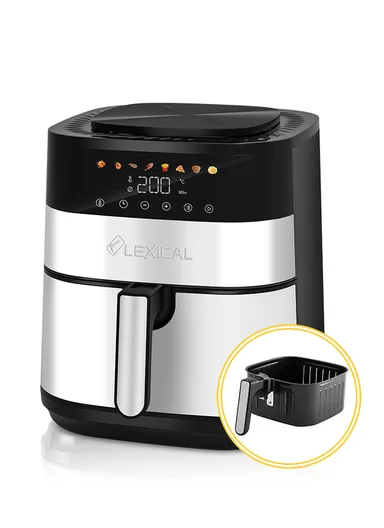 1800W 9L Multifunctional Bottom Heating Air Fryer With Touch Control, LED Display, Temperature Control, &amp; 8 Presets For French Fries, Wings, Vegetables, Toaster &amp; Many Other LAF-3060