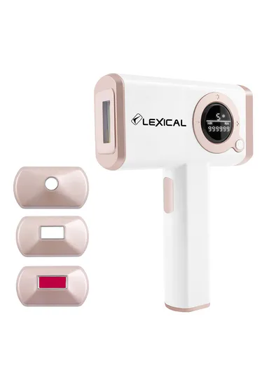 Laser Hair Removal Device for Women &amp; Men with 5 Intensity Levels, Ice Cooling, LED Display, Manual &amp; Auto Mode, 3 Magnetic Heads, Home Use Kit with Razor, Sunglasses &amp; Adapter LLH-5580 