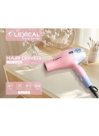 1600W Professional Hair Dryer with 2 Speed Controls &amp; Built-in LED Indicators LHD-5092