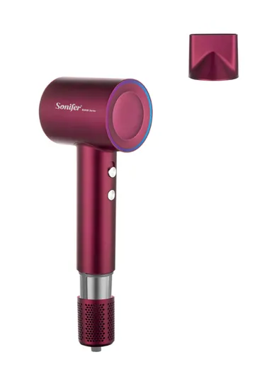 1600W 2 Heat Settings Electric Hair Dryer With Concentrated Nozzle SF-9684A - Bordeaux