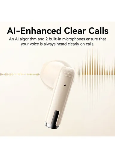 True Wireless BT Earbuds 13mm Driver ENC Noise Cancellation Waterproof Earphones Jpods JR-PB3 - Beige