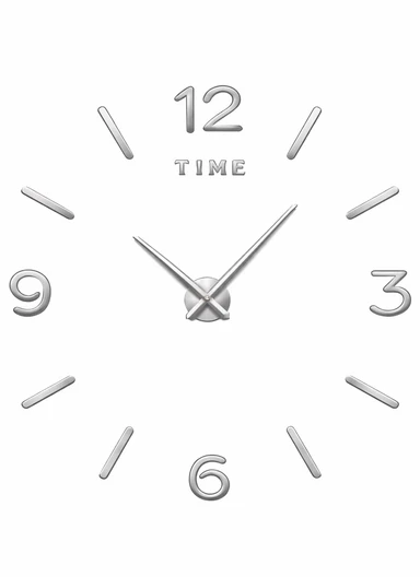 120cm Decorative 3D DIY Wall Clock, Frameless Layout with Classic Timekeeping Movement – Silver