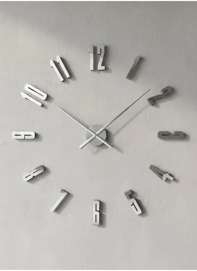 120cm 3D DIY Frameless Wall Clock with Classic Ticking Clock Movement – Silver