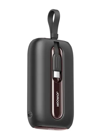 10000mAh 22.5W Colorful Series Mini Power Bank with Dual Cables JR-L012 - Black