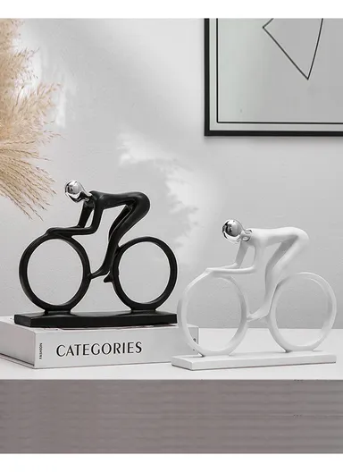 Modern Abstract Cyclist Figurine Resin Sports Hobby Decor 7231 - White