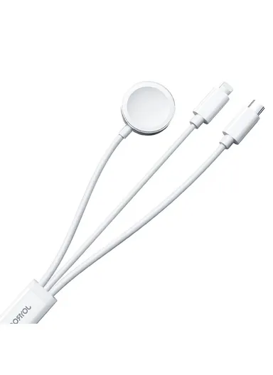 S-IW008 3-in-1 iP Watch Magnetic Charger + Lightning + Type-C Cable (USB-A) 1.2m - White