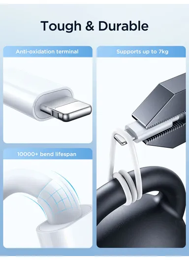 S-IW007 3-in-1 iP Watch Magnetic Charger + Dual Lightning Cable (USB-A) 1.2m - White