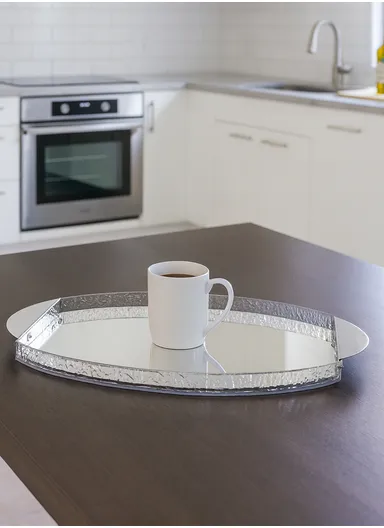 Mirrored Decorative Tray with Ornate Sides WX-S158 - S