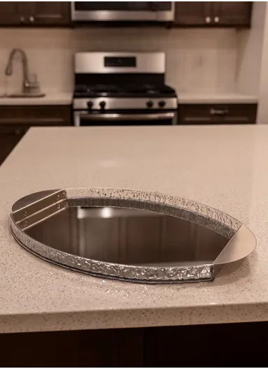 Mirrored Decorative Tray with Ornate Sides WX-S158 - S