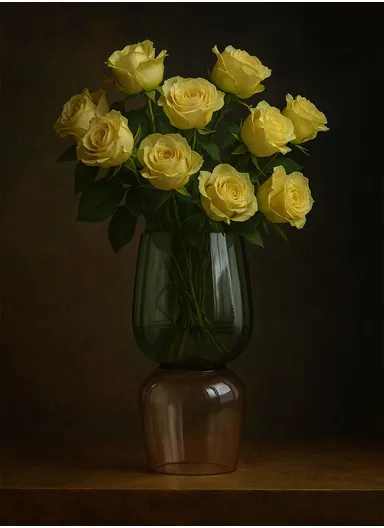 Two-Tone Transparent Glass Vase Modern Decorative Flower Holder 12087