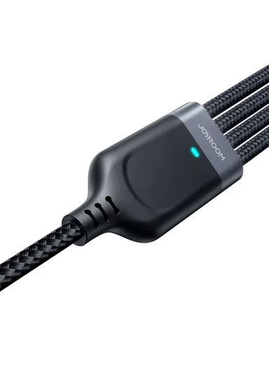 S-A18 Series One Tow Four Data Cable USB-A to 2Lightning+Type-C+Micro 3.5A 1.2m - Black