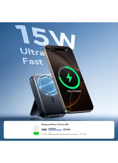 Qi2 10000mAh 22.5W Magnetic Power Bank Kickstand Wireless Charger JR-PBM11 