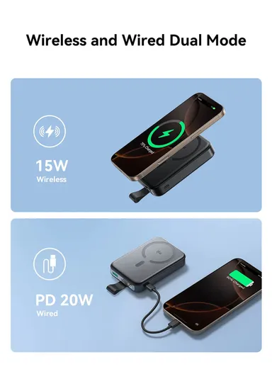 Qi2 10000mAh 22.5W Magnetic Power Bank Kickstand Wireless Charger JR-PBM11 