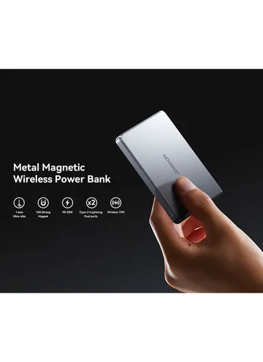 20W 10000mAh Magnetic Wireless Power Bank Ultra-Thin External Battery JR-PBM08 Pro - Space Grey