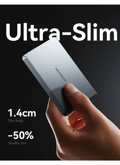 20W 10000mAh Magnetic Wireless Power Bank Ultra-Thin External Battery JR-PBM08 Pro - Space Grey