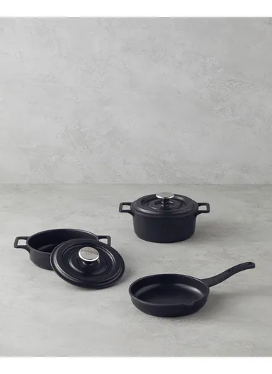 Tiny Taste Aluminum Mini Cookware Set 14x14x14 cm Black