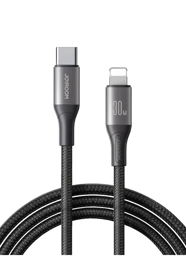 30W 1m Flash Series Fast Charging Data Cable Type-C to Lightning S-A28 - Black