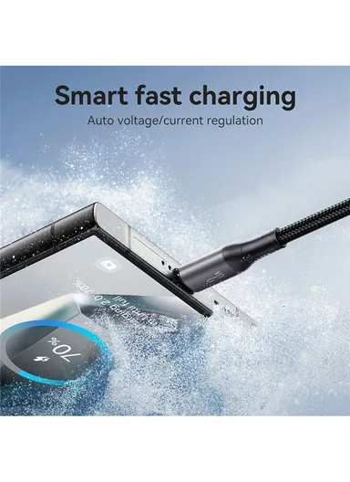 1m Flash Series 3A Fast Charging Data Cable USB-A to Type-C S-A28 - Black