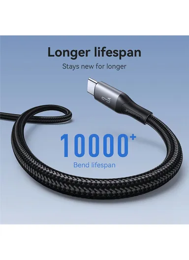 1m Flash Series 3A Fast Charging Data Cable USB-A to Type-C S-A28 - Black
