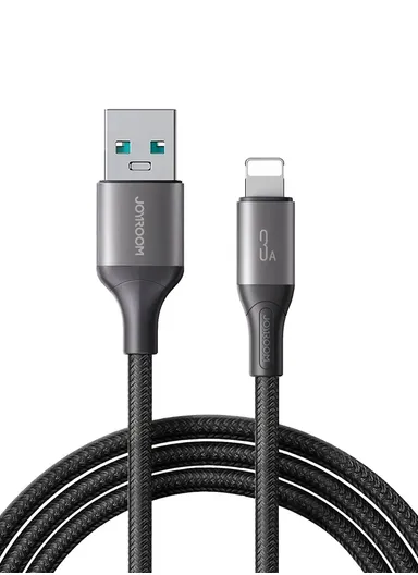 1m Flash Series 3A Fast Charging Data Cable USB-A to Lightning S-A28 - Black