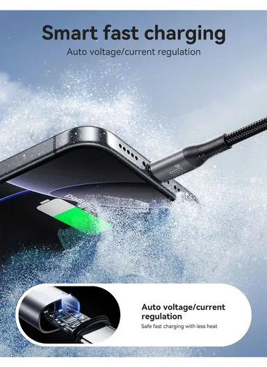 1m Flash Series 3A Fast Charging Data Cable USB-A to Lightning S-A28 - Black