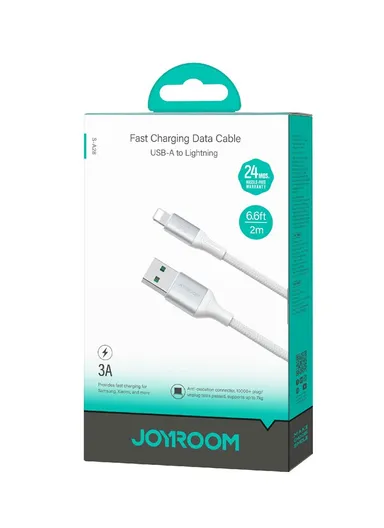 2m Flash Series 3A Fast Charging Data Cable USB-A to Lightning S-A28 - White
