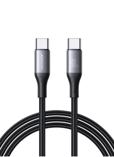 60W 2m Flash Series Fast Charging Data Cable Type-C to Type-C S-A28 - Black