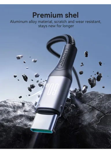 60W 2m Flash Series Fast Charging Data Cable Type-C to Type-C S-A28 - Black