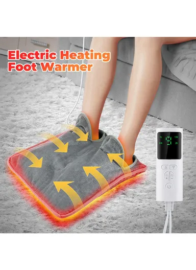 Electric Heated Foot Warmer with 4 Timer Modes &amp; 9 Temperature Levels 