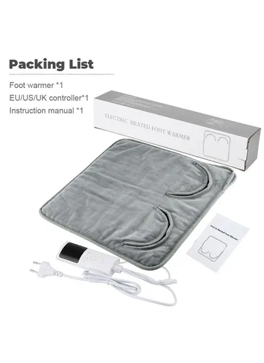 Electric Heated Foot Warmer with 4 Timer Modes &amp; 9 Temperature Levels 