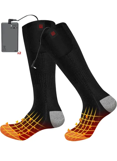 Heated Thermal Socks with Adjustable Temperature Control WITH USB POWER CABLE