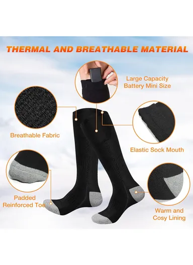 Heated Thermal Socks with Adjustable Temperature Control WITH USB POWER CABLE