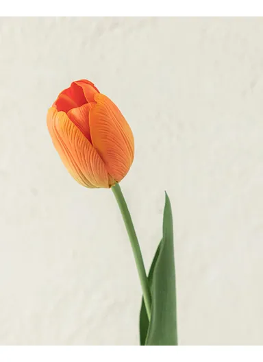 Tulip Garden Single Branch Artificial Flower 45 cm Orange